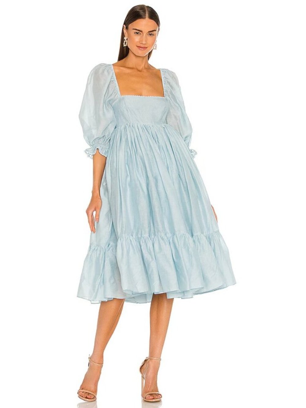 Selkie The French Puff Dress in Water Baby Organdy